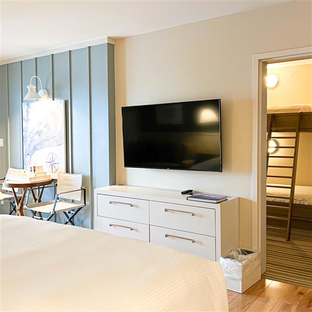 Bedroom with a television