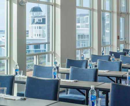 Perkins Cove Salon with a classroom setup