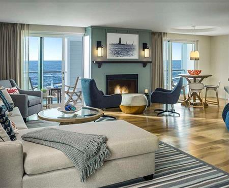 A couple smiling together while dining