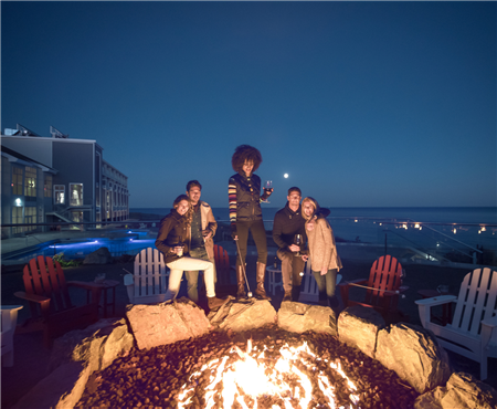 Family by firepit